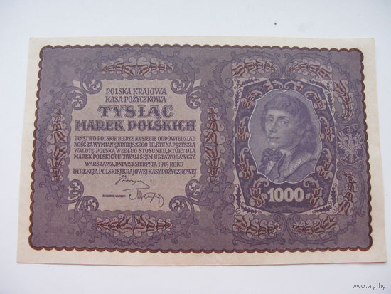 Польша 1000 марок 1919 ( I серия 2 буквы )