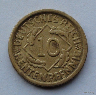 Германия 10 рентенпфеннигов, 1924 D