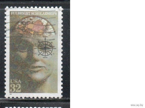 США-1996 (Мих.2699) , гаш., Колаж, Карта , Компас(одиночка),