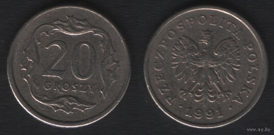 Польша y280 20 грош 1991 год (mw) (_alb2