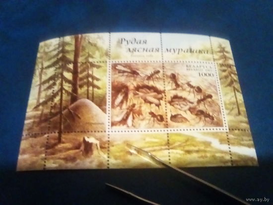 Беларусь 2002 блок рыжий муравей