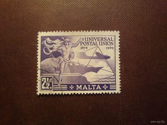 Британская Мальта 1949 г.75-я годовщина Всемирного почтового союза(U.P.U.). /22а/