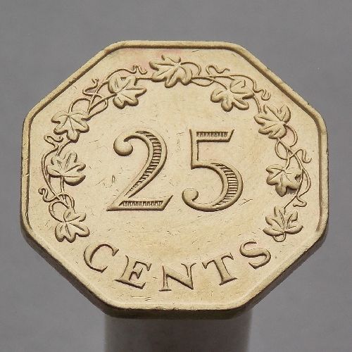 Мальта 25 центов 1975