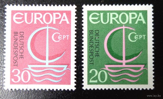 Германия, ФРГ 1966 г. Mi 383-384 полная серия MNH
