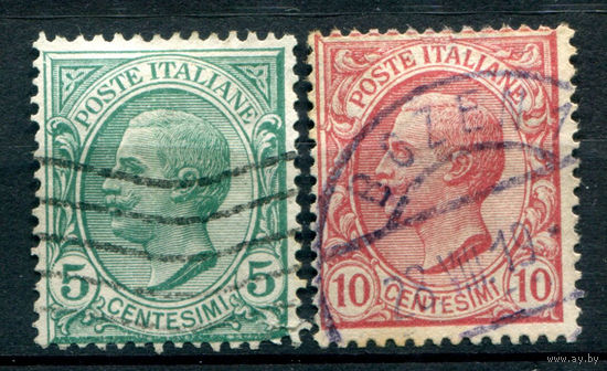 Италия (Королевство) - 1906г. - король Виктор Эммануил III - 2 марки - полная серия, гашёные [Mi 88-89]. #1-It-16-B-1