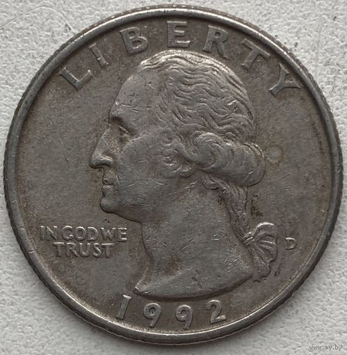 США 25 центов (квотер) 1992 г. D
