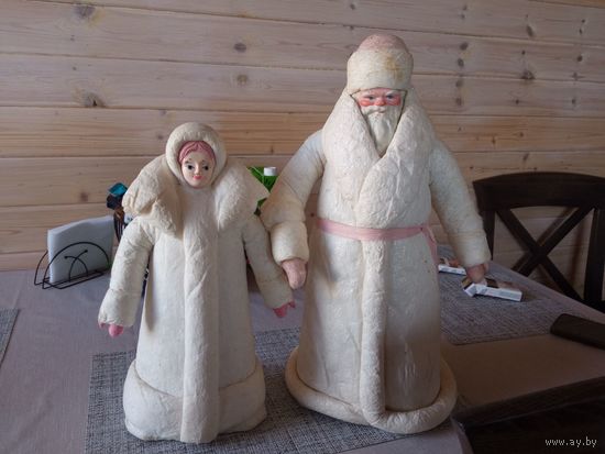 Ёлочные игрушки ссср. Дед мороз и снегурочка. Воронеж. 1973 г.
