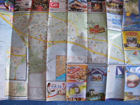 Карта Алании и прилегающего побережья (60х40 см)