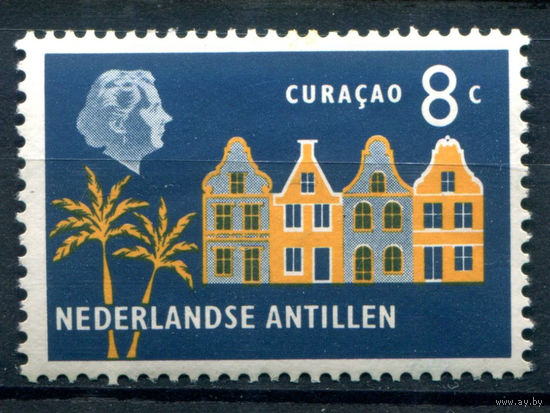 Нидерландские Антильские острова - 1958/59г. - ландшафты, архитектура, 8 с - 1 марка - MNH, есть несколько пятнышек на зубчиках перфорации [Mi 72]. #3-WB-93-A-1