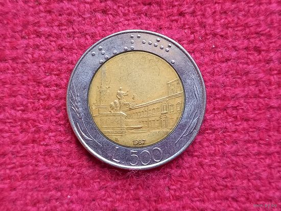 Италия 500 лир 1987 г.