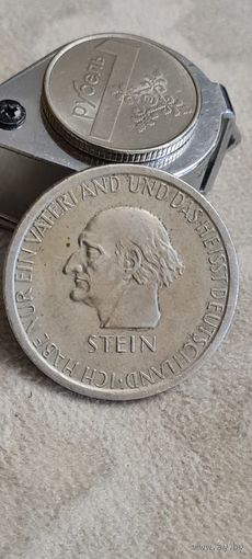 Монета Германия Веймар 3 марки Штейн 1831-1931 год