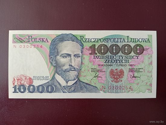 Польша 10000 злотых 1987 UNC
