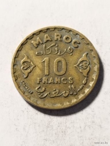 Марокко 10 франков 1952
