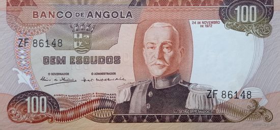 Werty71 Ангола 100 эскудо 1972 UNC банкнота