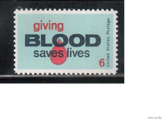 США-1971, (Мих.1027), ** , Медицина, Донорство (одиночка)