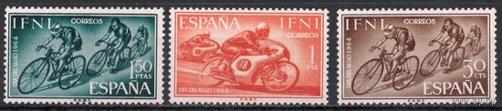 Испанская Ифни 1964. Спорт.Велосипед, мотоцикл 3 марки 235-37