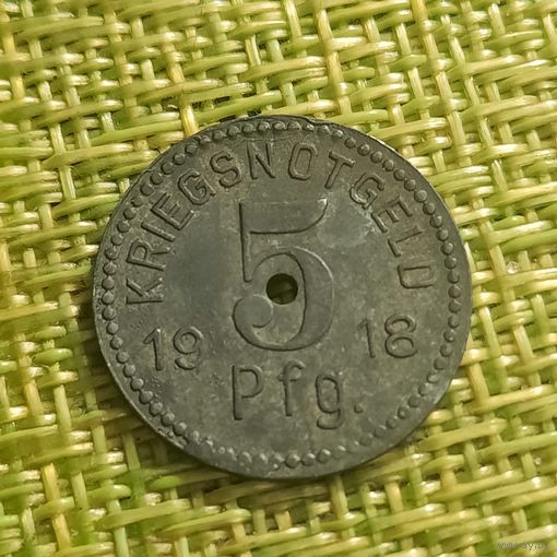 Нотгельды Апольда 5 пфеннигов 1918 г. (Zn)