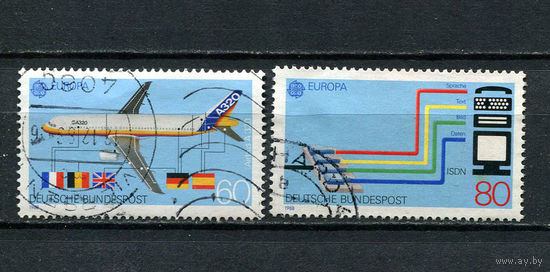 ФРГ - 1988 - Европа CEPT. Аэробус и Цифровая сеть связи - [Mi. 1367-1368] - полная серия - 2 марки. Гашеные.  (LOT Dd32)