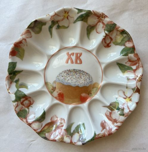 ФАРФОР. Блюдо для фаршированных яиц 220 мм (Пасха)  ДФЗ