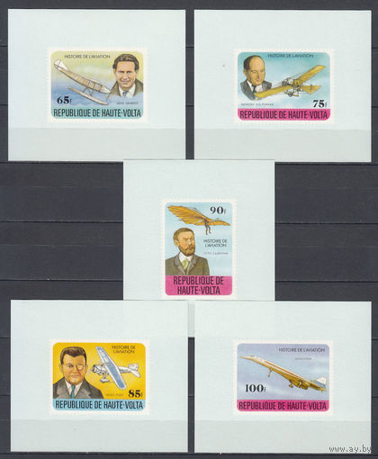 История авиации. Верхняя Вольта. 1978. 5 люксблоков. Michel N 706-710 (- е).