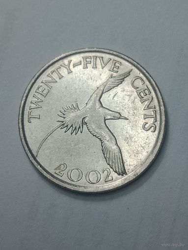 Бермудские острова 25 центов 2002 года .