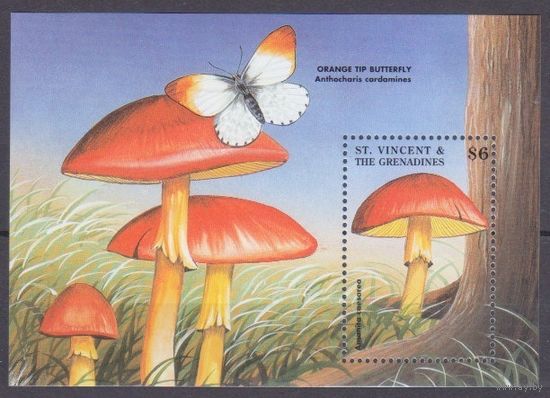 1998 Сент-Винсент Гренадины 4328/B448 Грибы / бабочки 5,50 евро