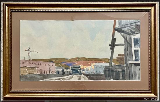 Кубарев В.Г;Засл.худ;54/86,5см. С рамой и паспарту;Бумага, акварель. 54х86,5 см с рамой и паспарту.