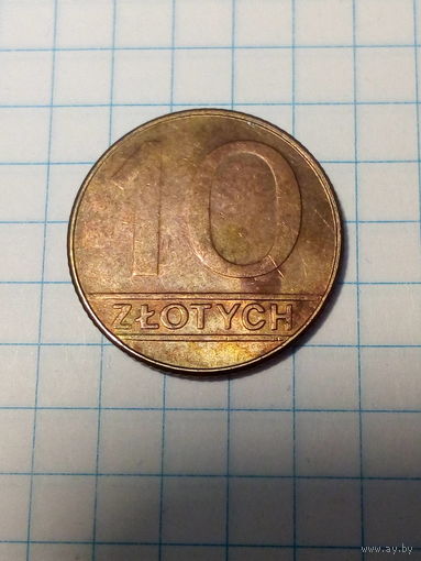 10 злотых Польша 1990 год