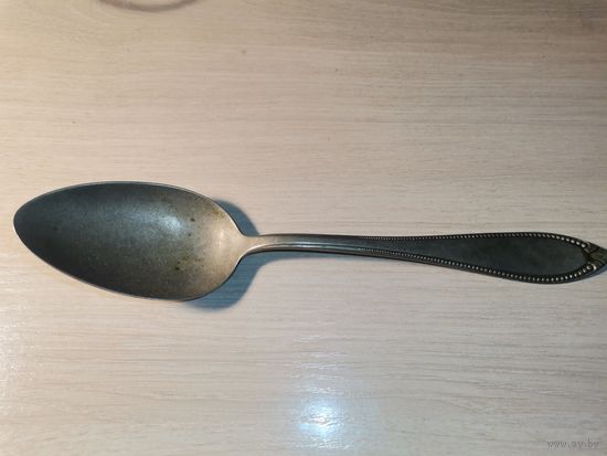 Старая, столовая, мельхиоровая ложка, длина 21 см., клеймо.