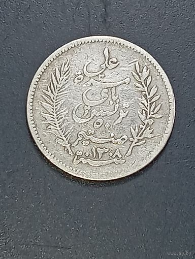 Тунис 1 франк 1891 года  .