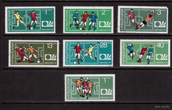Болгария-1974,(Мих.2326-2331) гаш., Спорт, ЧМ по футболу