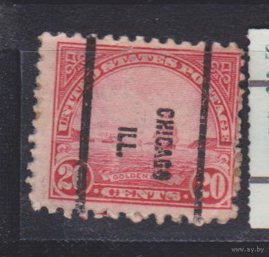 Флот парусники корабли искусство Золотые ворота - Картина У. А. Коултера США 1923 год Лот 12 С НАДПЕЧАТКОЙ ИЛИ ГАШЕНИЕМ
