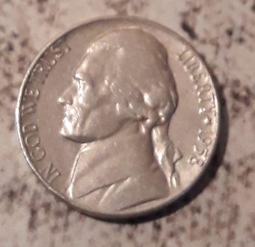 5 центов  1958 D США Джеферсон