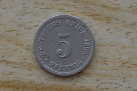 Германия 5 пфеннигов 1898  D