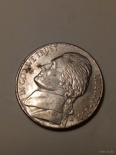 5 центов США 2001 P год