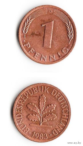 1 пфенниг Германия 1983 года(D)