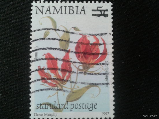 Намибия, 2000. Цветы, надпечатка