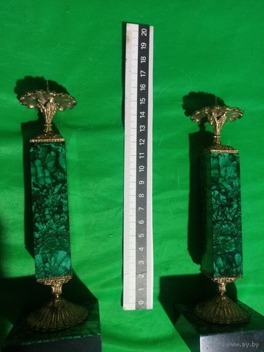 Малахит подсвечники