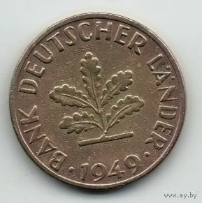 СОЮЗНИЧЕСКИЕ ТЕРРИТОРИИ ОККУПАЦИИ ТРИЗОНИЯ 10 ПФЕННИГОВ 1949 G