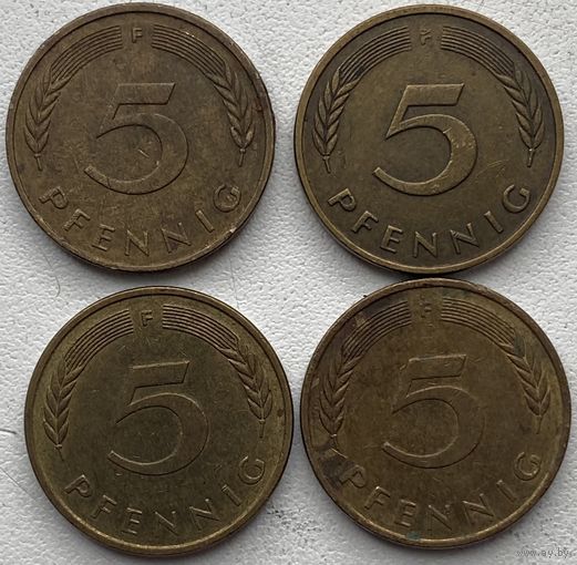 Германия 5 пфеннигов 1991 г. F. Цена за 1 шт.