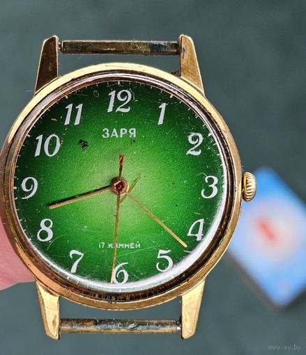 Старт с 1 Рубля !!! СССР Часы Заря позолоченные Не Рабочие 17 камней