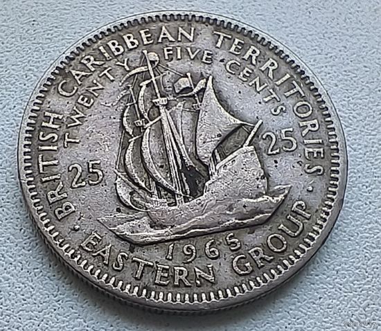 Восточные Карибы 25 центов, 1965.  5-8-8