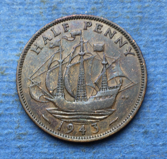 Великобритания 1/2 пенни 1943