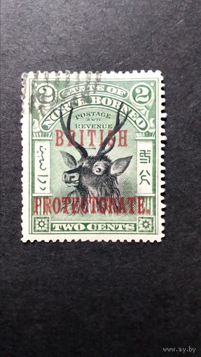 Великобритания. Северное Борнео\405с\ 1901 олень SG128а зуб.16 надпечатка