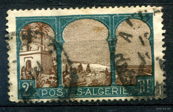Французские колонии - Алжир - 1926г. - ландшафты, архитектура, 2 fr - 1 марка - гашёная [Mi 55]. #4-W1-117-A-1