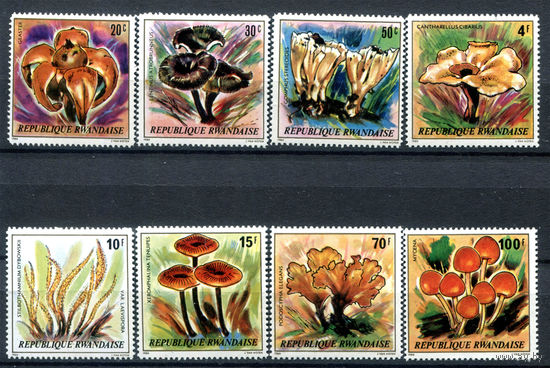 Руанда - 1980г. - Грибы - полная серия, MNH, 1 марка с незначительной вмятинкой (не видна на лицевой стороне) [Mi 1051-1058] - 8 марок