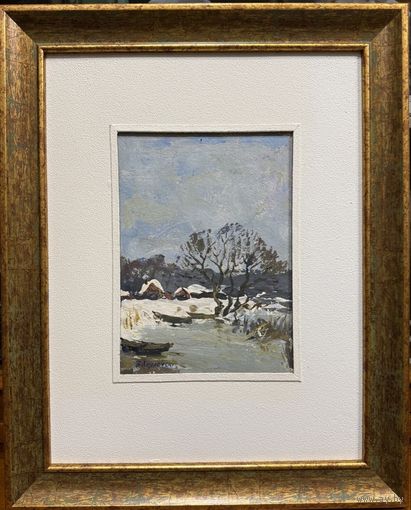 Хмелевский В.В. Этюд. Картон, масло. Размер с родным паспарту 37х29 см.