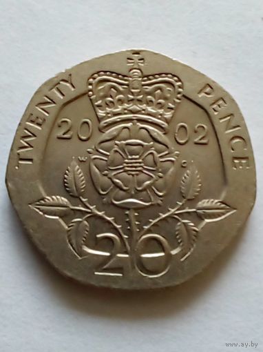 Великобритания.20 пенсов 2002 г.