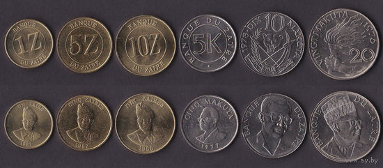 Заир набор 1976-1988 UNC