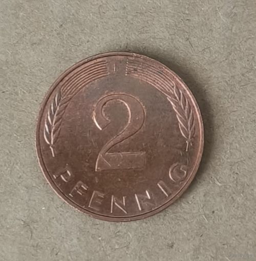 Монета 2 пфеннига Германия 1991 F